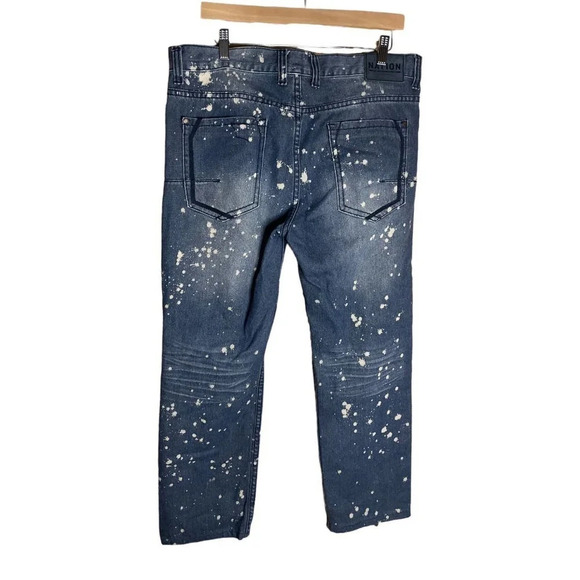 Parish Nation Men's Size 36 Bleach Splatter Distressed Jeans Funky - Picture 6 of 11
